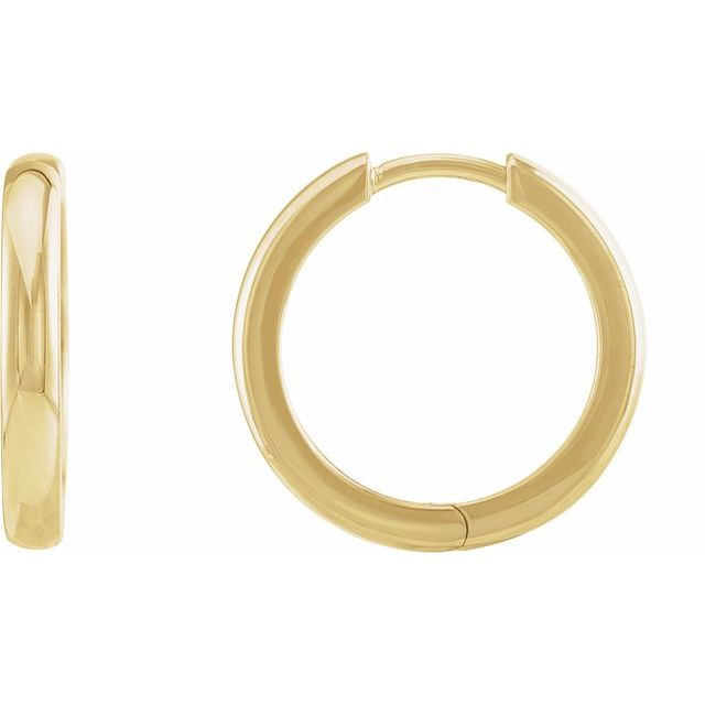 14K Yellow 17 mm Hinged Hoop Earrings