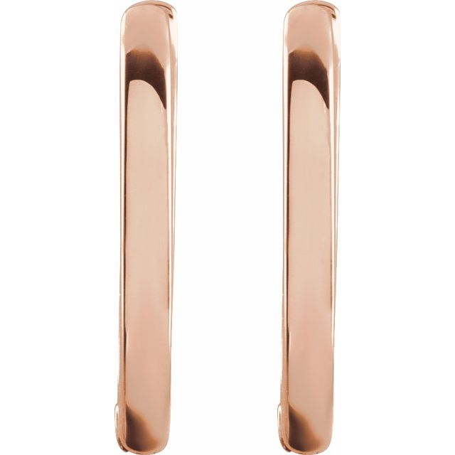 14K Rose Elongated Oval 14 mm Hoop Earrings