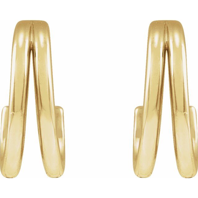 14K Yellow 10 mm Huggie Hoop Earrings