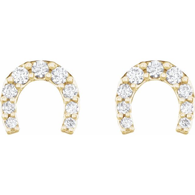 14K Yellow 1/6 CTW Natural Diamond Horseshoe Earrings