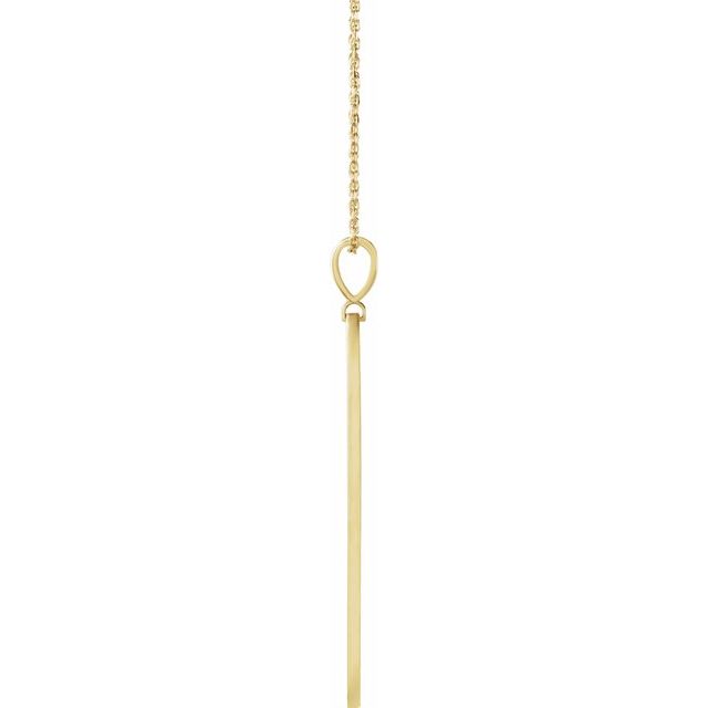 14K Yellow .0025 CT Natural Diamond Arrow Bar 16-18' Necklace