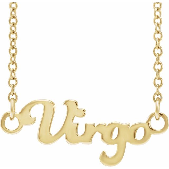 14K Yellow Virgo Zodiac 18' Necklace