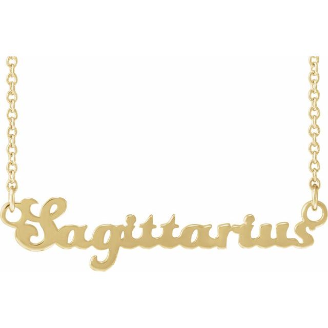 14K Yellow Sagittarius Zodiac 18' Necklace