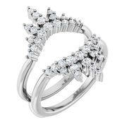 14K White 1/2 CTW Natural Diamond Ring Guard