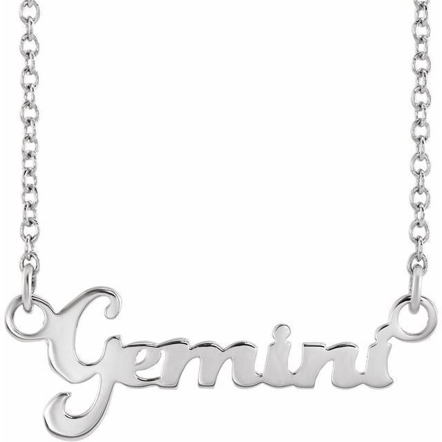 Sterling Silver Gemini Zodiac 18' Necklace