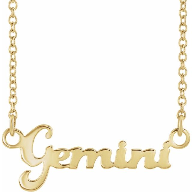 14K Yellow Gemini Zodiac 18' Necklace