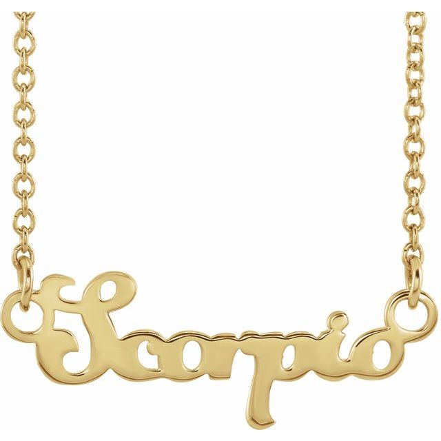 14K Yellow Scorpio Zodiac 18' Necklace