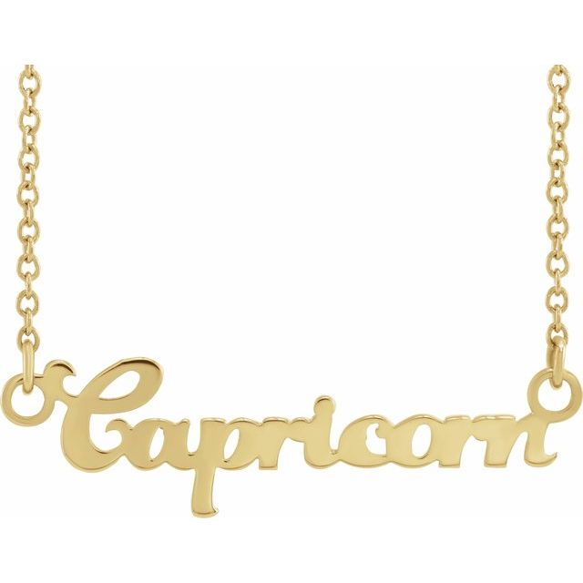 14K Yellow Capricorn Zodiac 18' Necklace