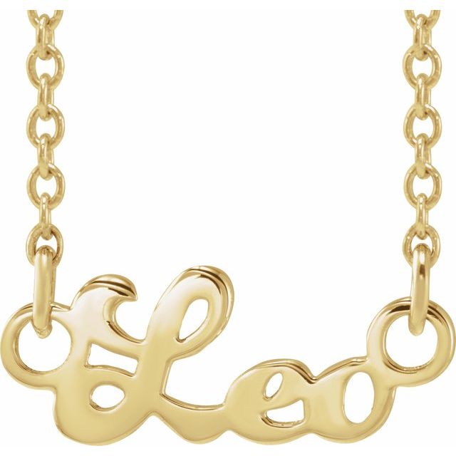 14K Yellow Leo Zodiac 18' Necklace