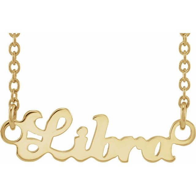 14K Yellow Libra Zodiac 18' Necklace
