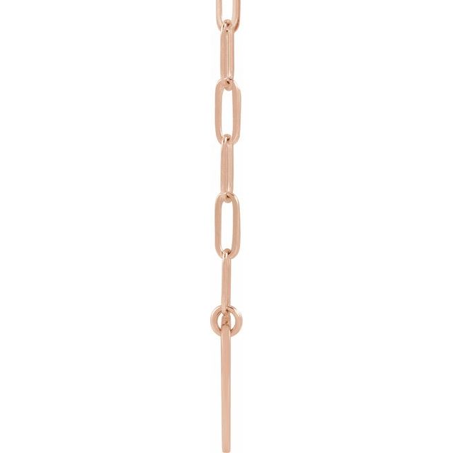 14K Rose Engravable Heart 18' Necklace