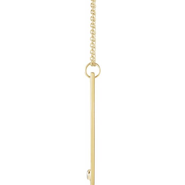 14K Yellow .03 CT Natural Diamond Engravable Heart 16-18' Necklace