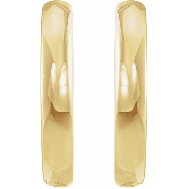 14K Yellow 15 mm Hinged Hoop Earrings