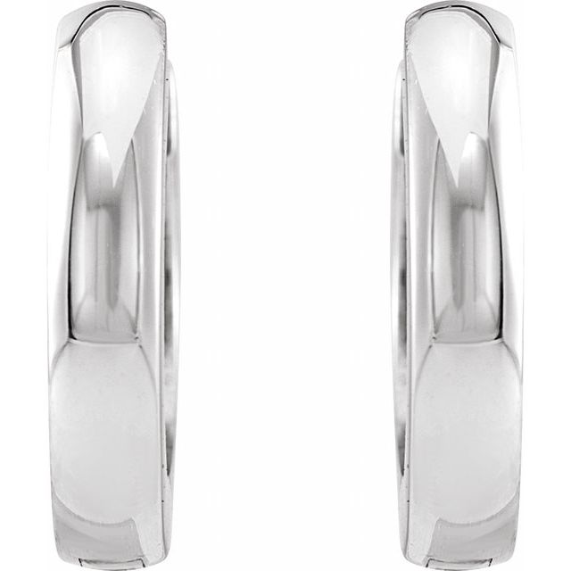 Sterling Silver 12 mm Hinged Hoop Earrings