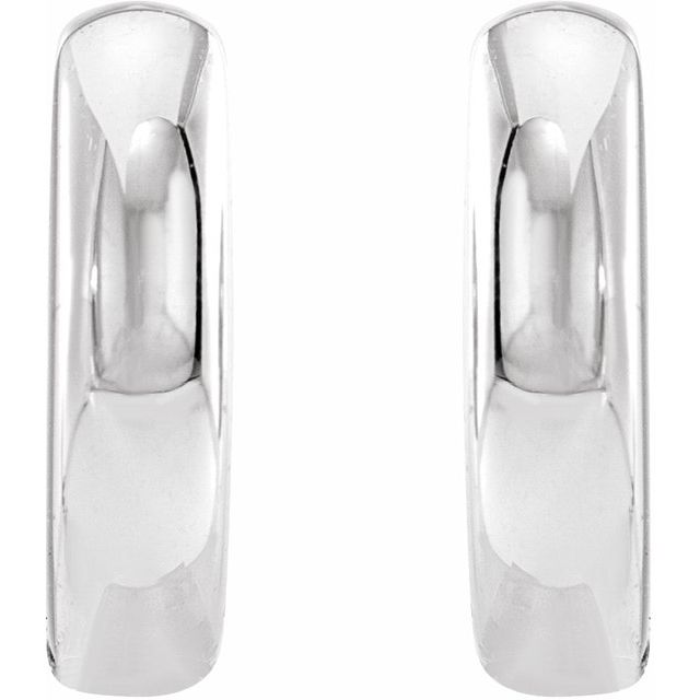 14K White 9.5 mm Hinged Hoop Earrings