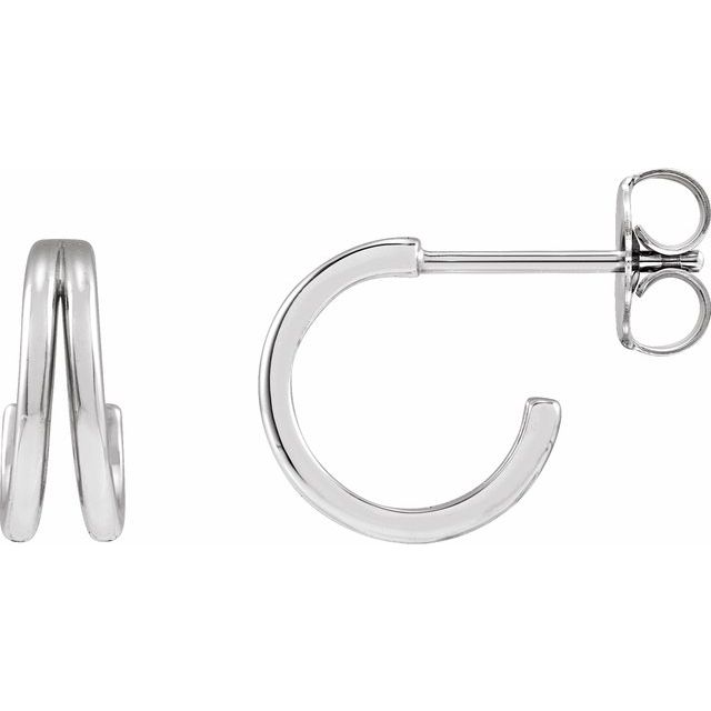 Sterling Silver 13 mm Huggie Hoop Earrings