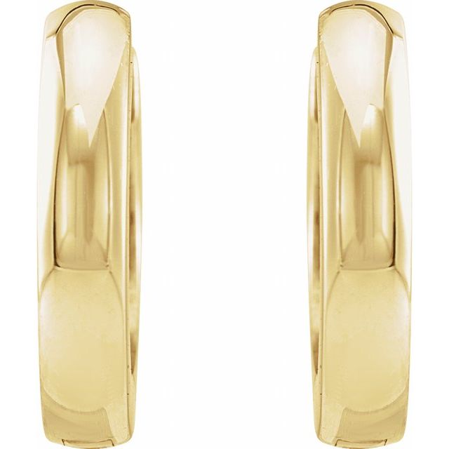 14K Yellow 12 mm Hinged Hoop Earrings