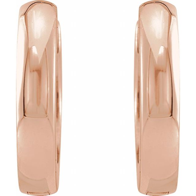 14K Rose 12 mm Hinged Hoop Earrings