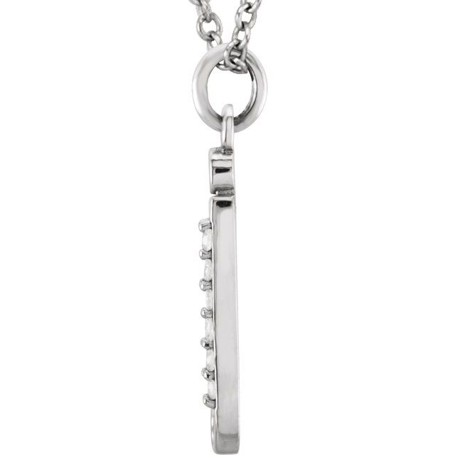 14K White .025 CTW Natural Diamond Lowercase Initial J 16' Necklace