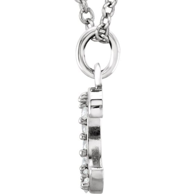 14K White .03 CTW Natural Diamond Lowercase Initial C 16' Necklace