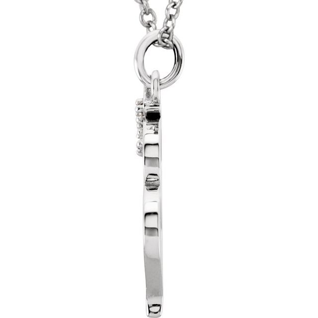 14K White .02 CTW Natural Diamond Lowercase Initial M 16' Necklace