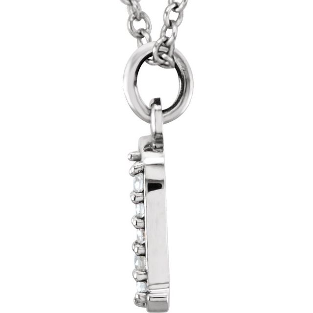 14K White .025 CTW Natural Diamond Lowercase Initial A 16' Necklace