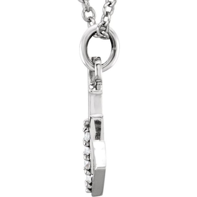 14K White .02 CTW Natural Diamond Lowercase Initial W 16' Necklace