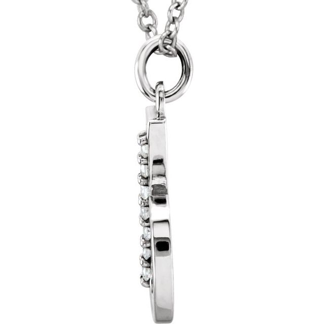 14K White .03 CTW Natural Diamond Lowercase Initial B 16' Necklace