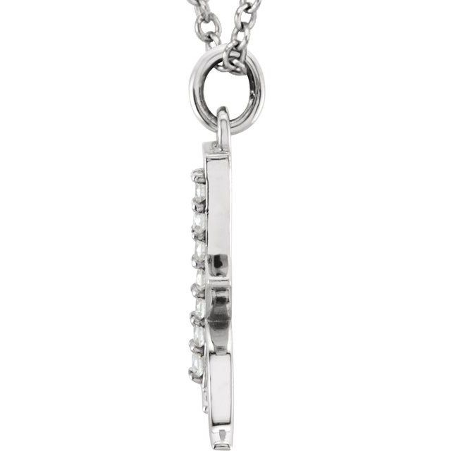 14K White .03 CTW Natural Diamond Lowercase Initial K 16' Necklace
