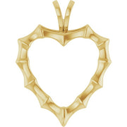 14K Yellow Bamboo Heart Pendant