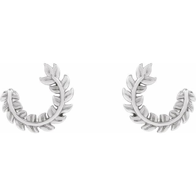 Sterling Silver Floral Hoop Earrings
