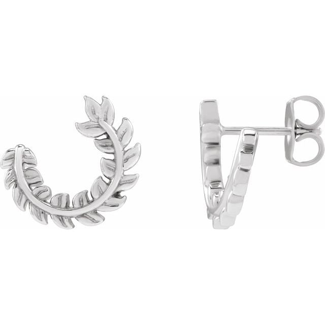 Sterling Silver Floral Hoop Earrings