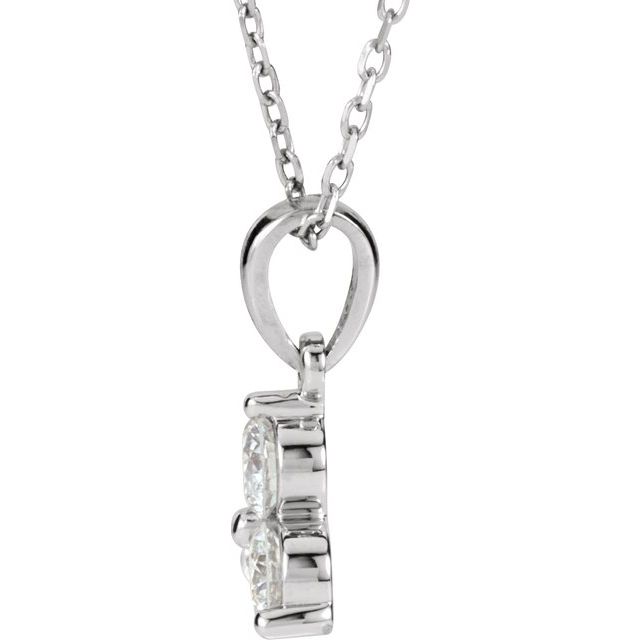 14K White 1/2 CTW Diamond Three-Stone 18' Necklace
