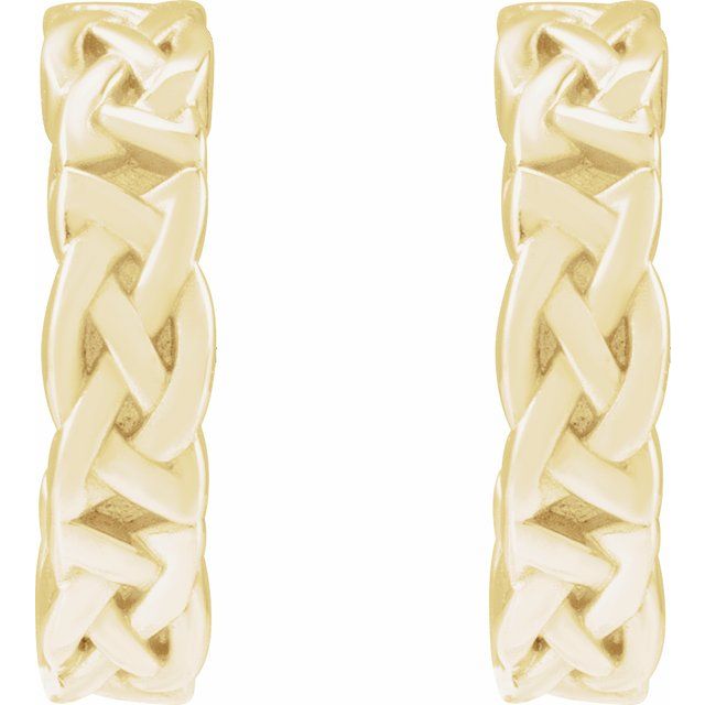 14K Yellow Celtic-Inspired 10.25 mm Hoop Earrings