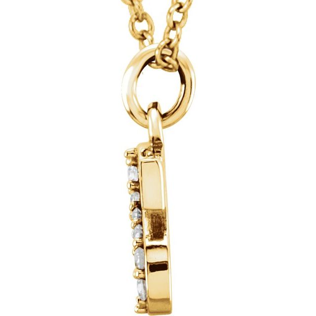 14K Yellow .025 CTW Natural Diamond Lowercase Initial S 16' Necklace