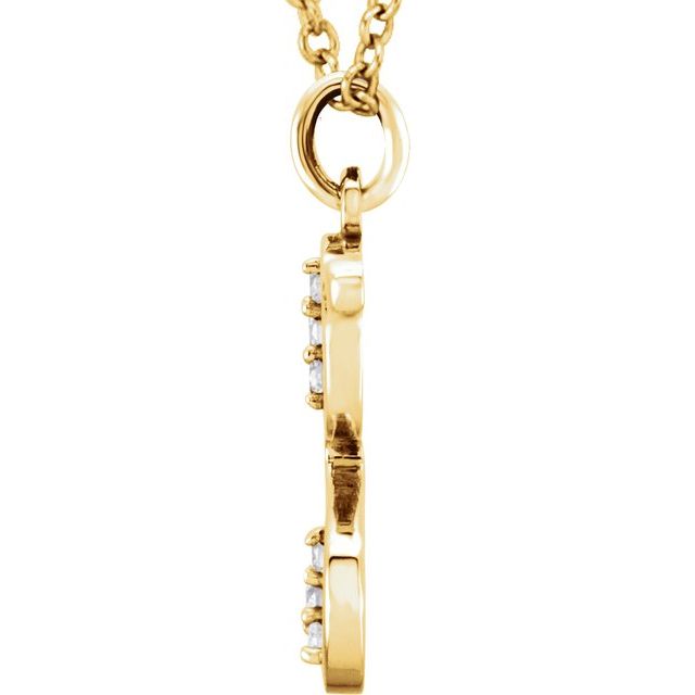 14K Yellow .025 CTW Natural Diamond Lowercase Initial G 16' Necklace