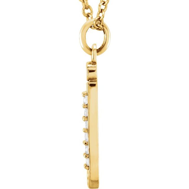 14K Yellow .025 CTW Natural Diamond Lowercase Initial J 16' Necklace