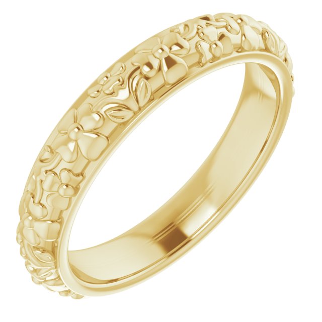 14k Yellow Floral Band Size 5.5
