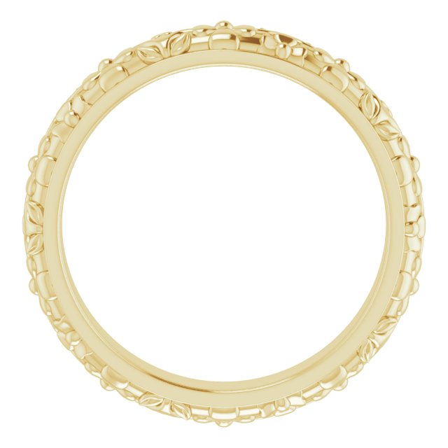 14k Yellow Floral Band Size 5.5