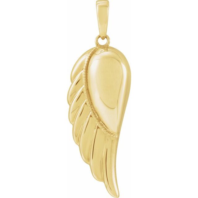 14K Yellow Angel Wing Ash Holder Pendant