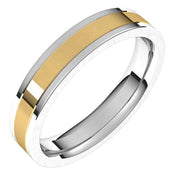 14K White/Yellow Flat Band Size 9