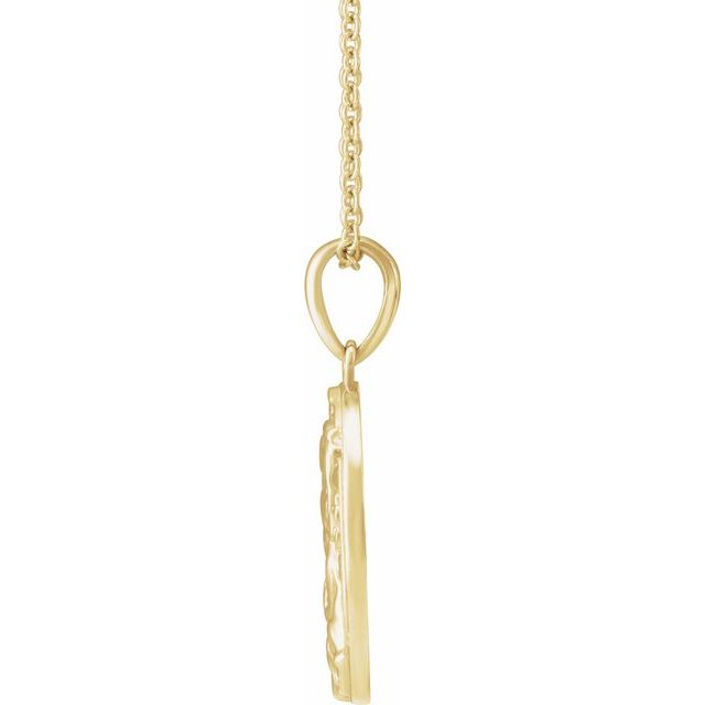 14K Yellow Madonna & Child 16-18' Necklace