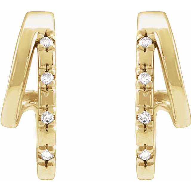 14K Yellow .05 CTW Natural Diamond Hoop Earrings