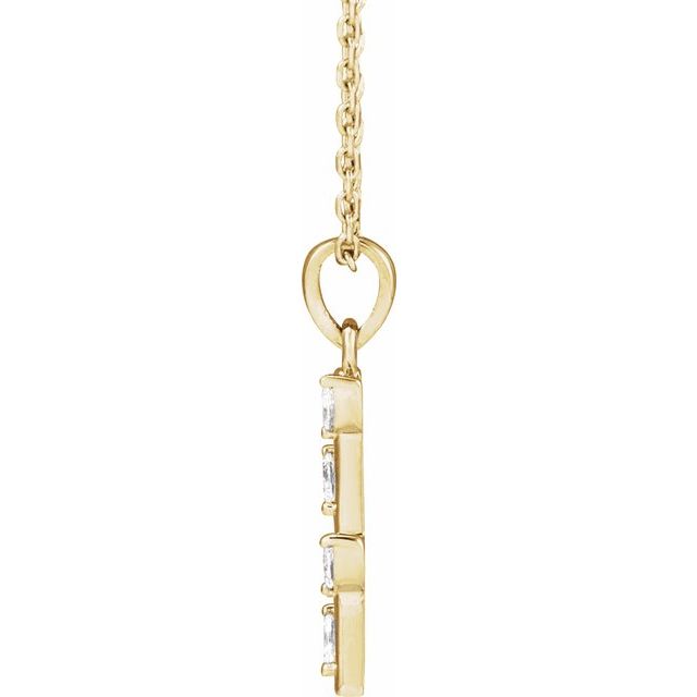 14K Yellow .07 CTW Natural Diamond Bar 16-18' Necklace