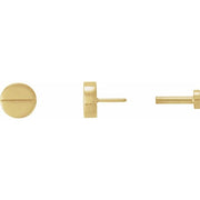 14K Yellow 4.9 mm Geometric 4 mm Press Fit Back Earrings