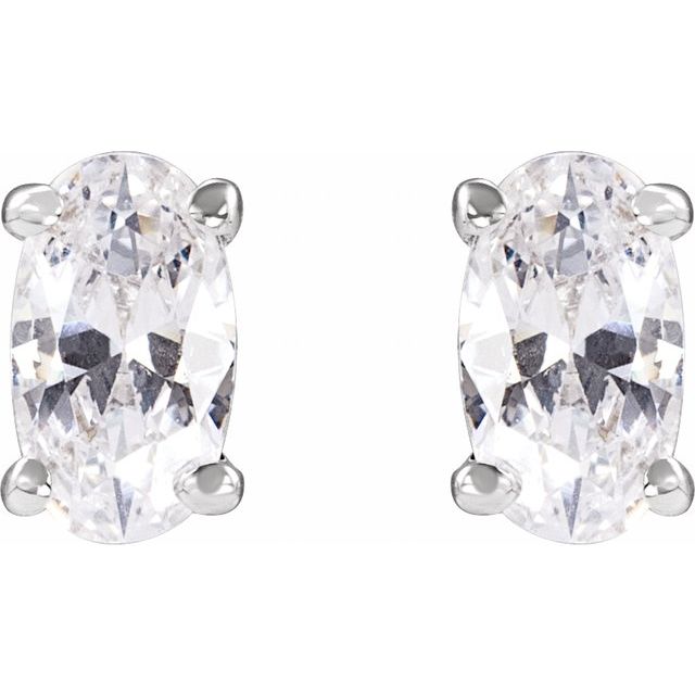 14K White 1/2 CTW Lab-Grown Diamond Stud Earrings