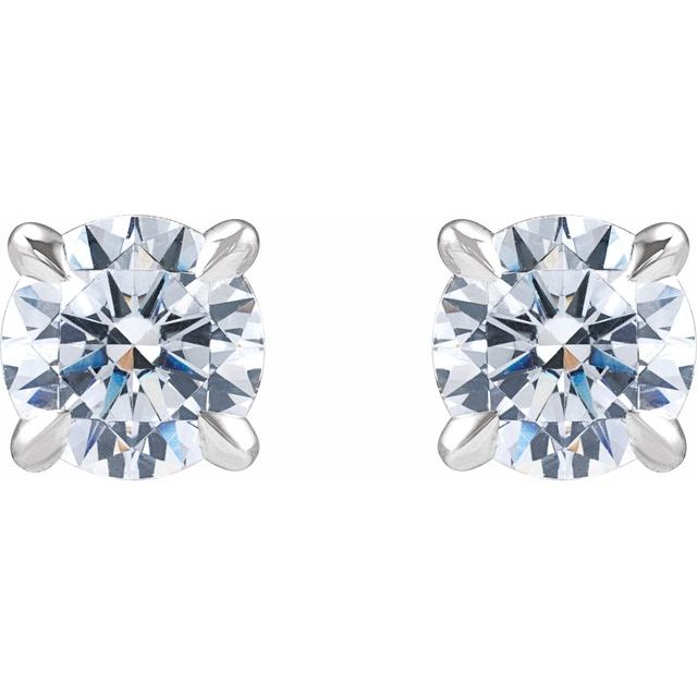 14K White 1 CTW Lab-Grown Diamond Cocktail-Style Stud Earrings