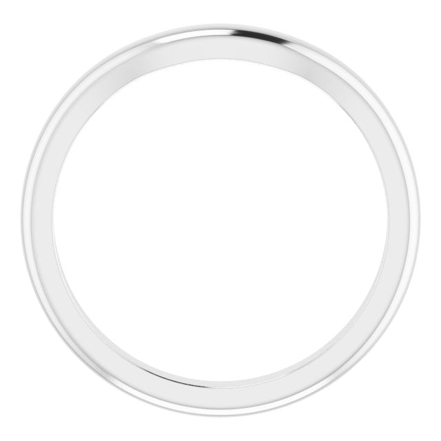 14K White 5x3 mm Oval Contour Matching Band