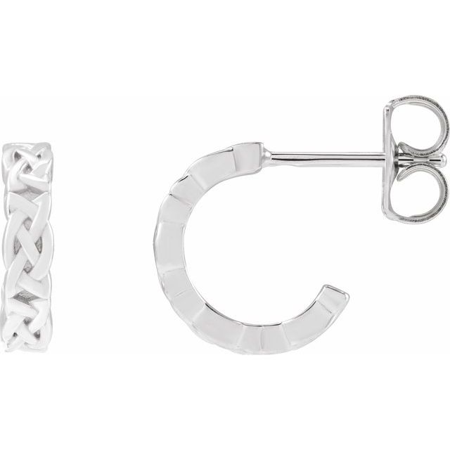 Sterling Silver Celtic-Inspired 10.25 mm Hoop Earrings