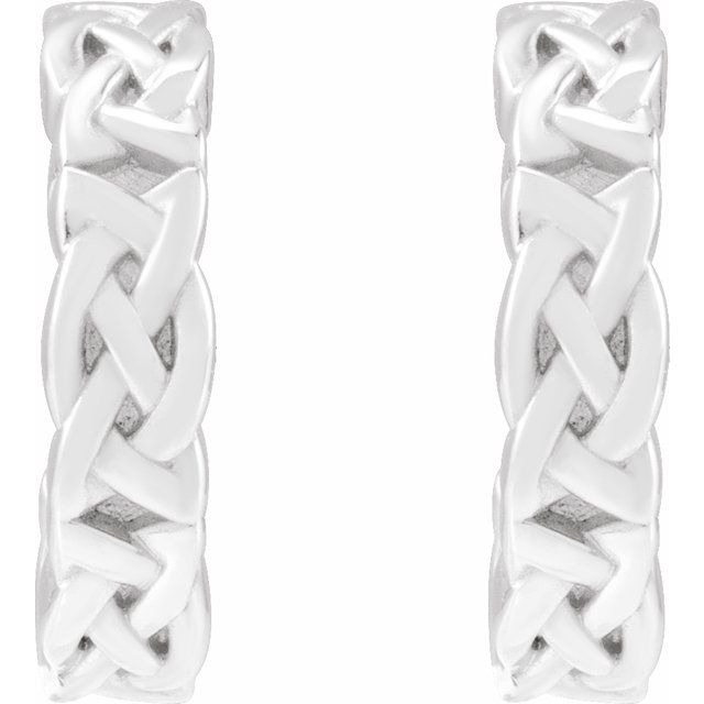 Sterling Silver Celtic-Inspired 10.25 mm Hoop Earrings